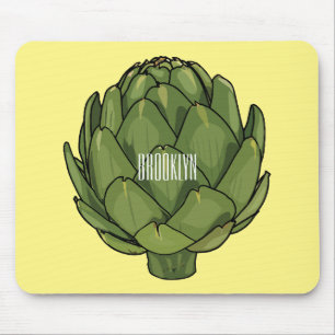 Artichoke cartoon illustration mouse pad