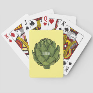 Artichoke cartoon illustration  playing cards