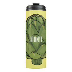 Artichoke cartoon illustration thermal tumbler