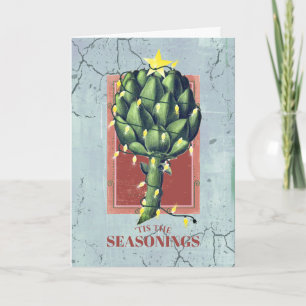 Artichoke Christmas lights chef catering vendor Holiday Card