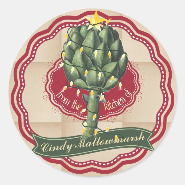 Artichoke Christmas tree from the kitchen of label (Front)