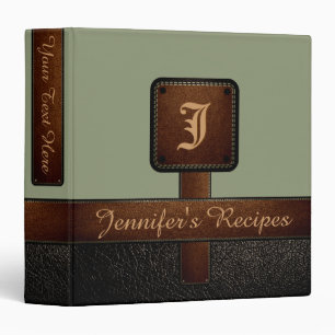 Artichoke Colour Elegant Recipe Leather Binder