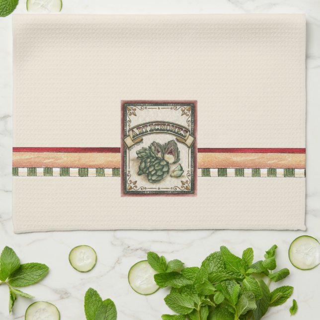 Artichoke - Kitchen Towel (Folded)