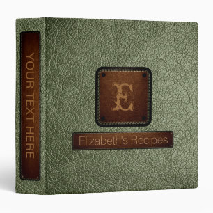 Artichoke Leather Elegant Monogram Binder