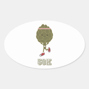 Artichoke Runner 50K Oval Sticker