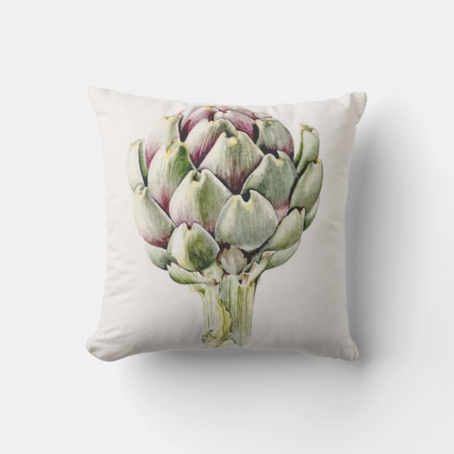 Artichoke Study 1993 Throw Pillow (Front)