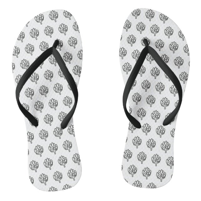 Artichoke vegetable globe artichokes edible flower flip flops (Footbed)
