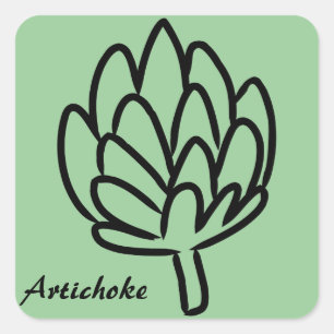 Artichoke vegetable globe artichokes edible flower square sticker