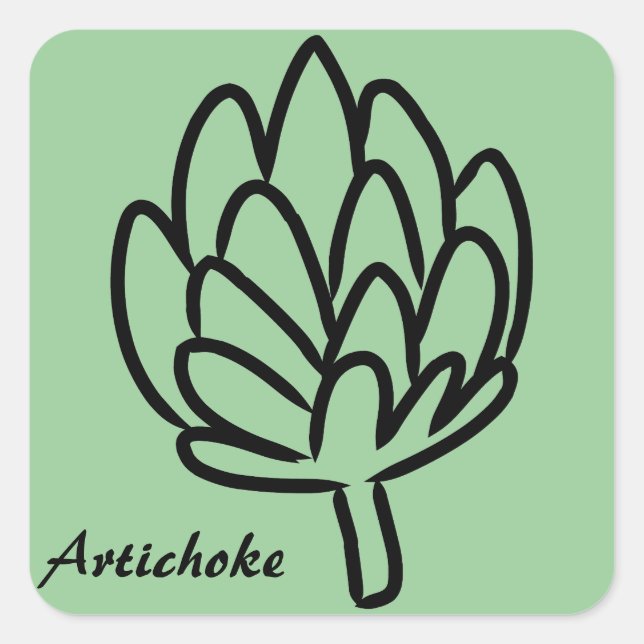 Artichoke vegetable globe artichokes edible flower square sticker (Front)