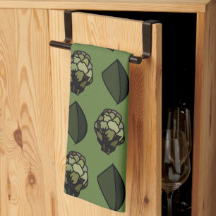 Artichoke Vegetable Plant Botanical Pattern Kitchen Towel