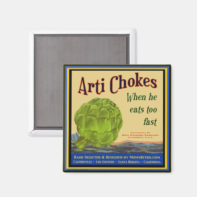 Artichoke Vintage Crate Art Magnet (Front/Back)