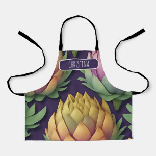 Artichoke Whimsical Colourful Personalized Pattern Apron