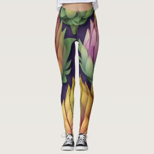Artichoke Whimsical Colourful Personalized Pattern Leggings