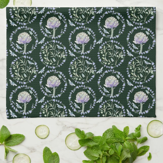 Artichokes in Provence Kitchen Towel (Folded)