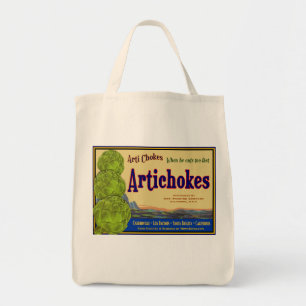 Artichokes Vintage Crate Art Canvas Tote Bag