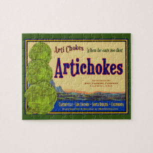 Artichokes Vintage Crate Art Jigsaw Puzzle