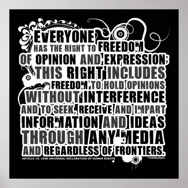 Article 19 Quote (B&W) Poster (Front)