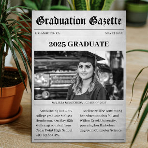 Article de journal Faire-part de graduation
