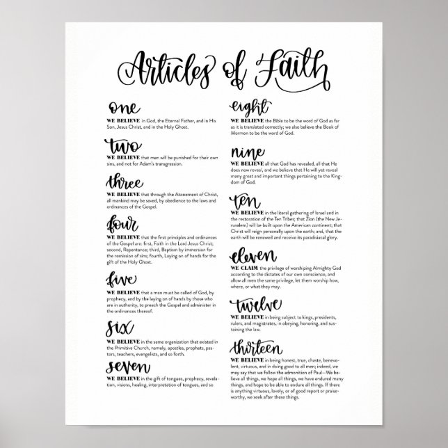 Articles of Faith Poster (Front)
