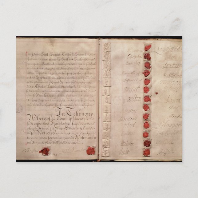 Articles of Union between England and Scotland Postcard (Front)