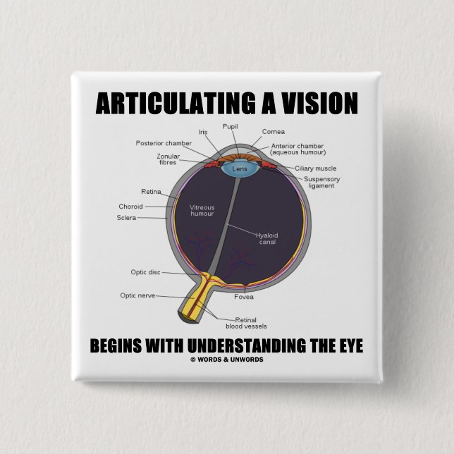 Articulating A Vision Begins Understanding Eye 2 Inch Square Button (Front)