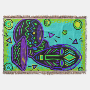 Artifact African Pop Art Throw Blanket