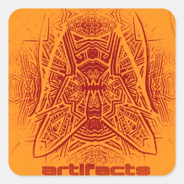 artifacts - fly on the wall (orng/mrn) square sticker (Front)