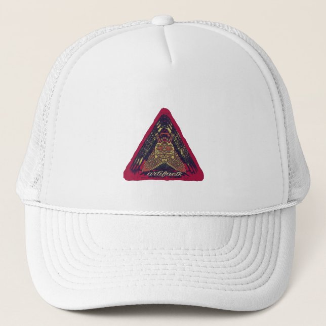 artifacts - something on your mind? v2 pink logo trucker hat (Front)