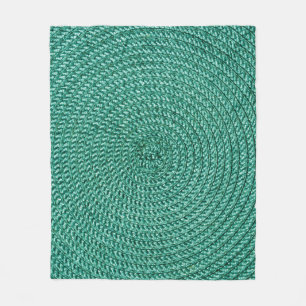 Artificial braided green fabric texture. fleece blanket