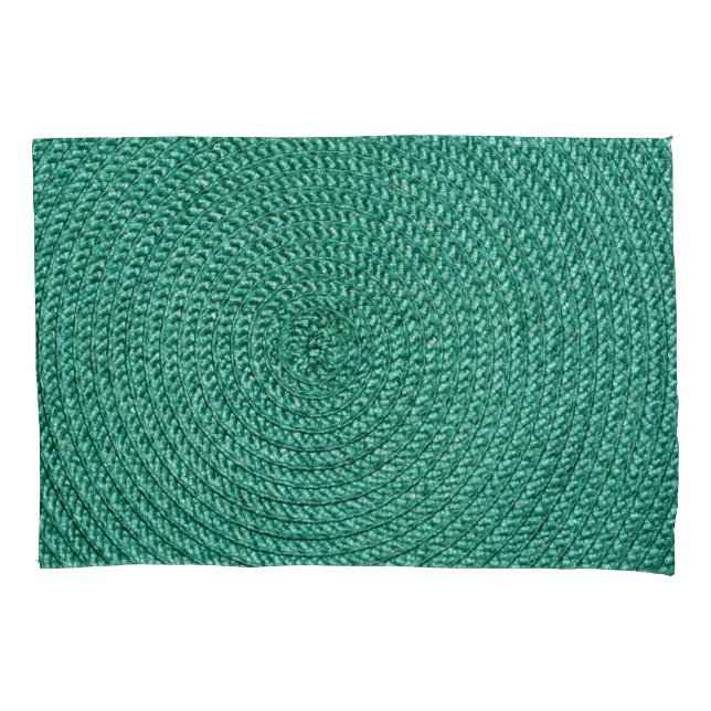 Artificial braided green fabric texture. pillowcase (Front)