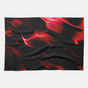 Artificial dunes in red shading kitchen towel