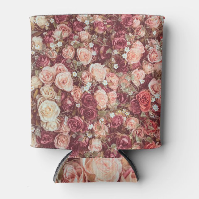 Artificial flowers, beautiful cloth background. can cooler (Front)