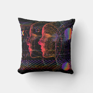 Artificial Intelligence and Virtual Reality concep Throw Pillow