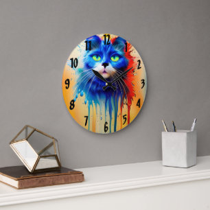 Artificial intelligence animal cat  large clock
