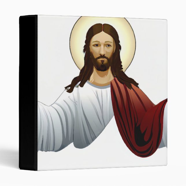 Artificial Intelligence Art of Jesus with Arms Out Binder (Front/Spine)