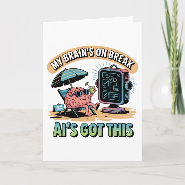  Artificial Intelligence Brain Break Humour Card (Front)