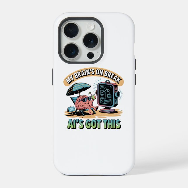  Artificial Intelligence Brain Break Humour iPhone Case (Back)