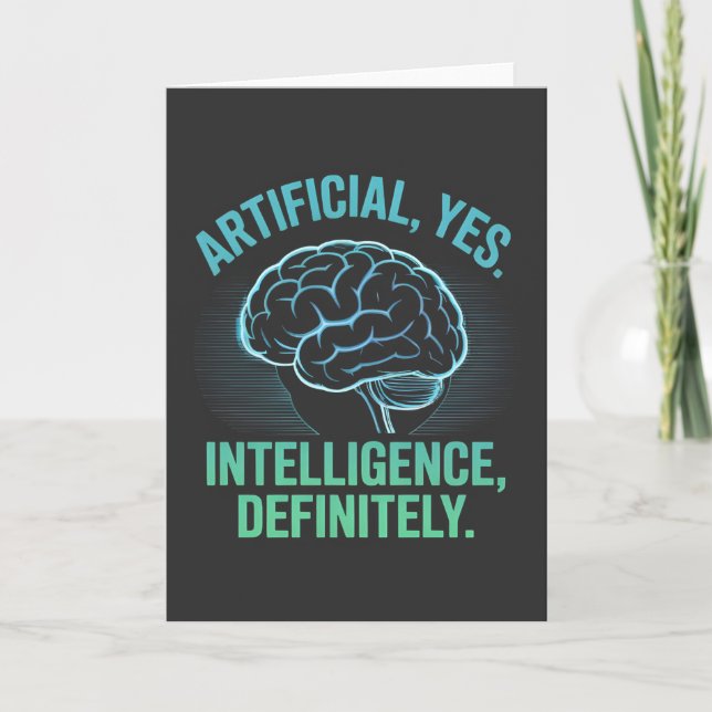 Artificial Intelligence Brain Humor Design Card (Front)