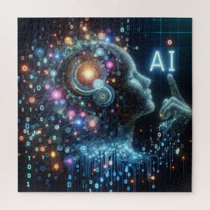 Artificial Intelligence, Conceptual illustration.  Jigsaw Puzzle