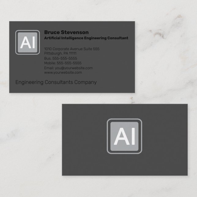 Artificial Intelligence Engineering                Business Card (Front/Back)