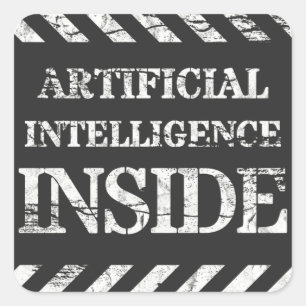 Artificial intelligence inside square sticker