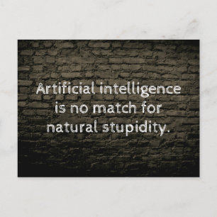 Artificial intelligence joke postcard