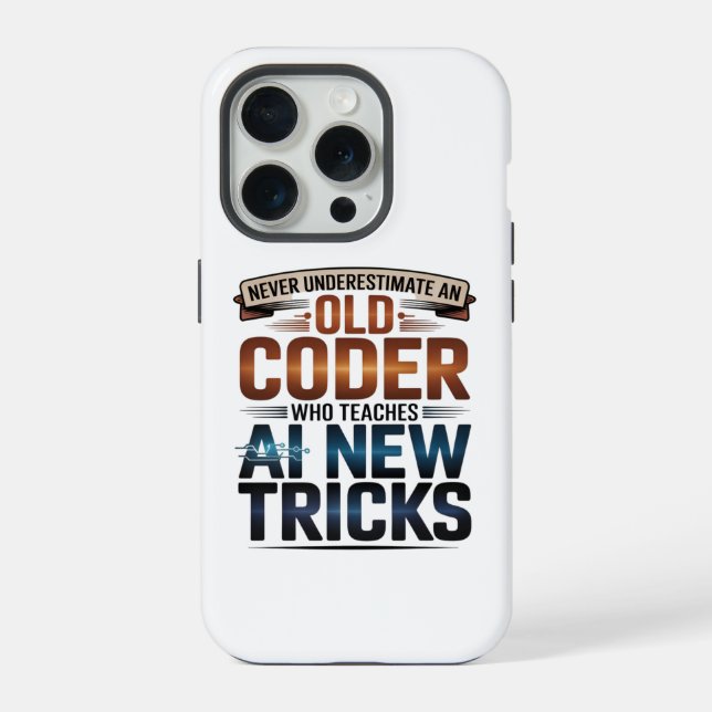 Artificial Intelligence Old Coder Design iPhone Case (Back)