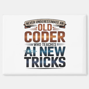 Artificial Intelligence Old Coder Design Magnet