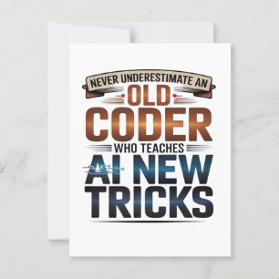 Artificial Intelligence Old Coder Design Postcard