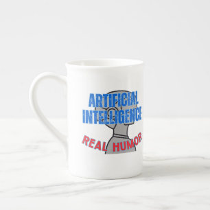 Artificial intelligence, real humour.w White BG Bone China Mug