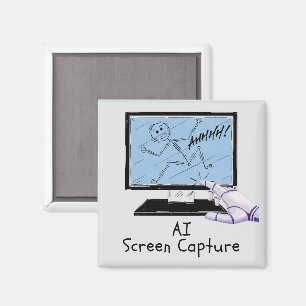 Artificial Intelligence Screen Capture Cartoon Magnet