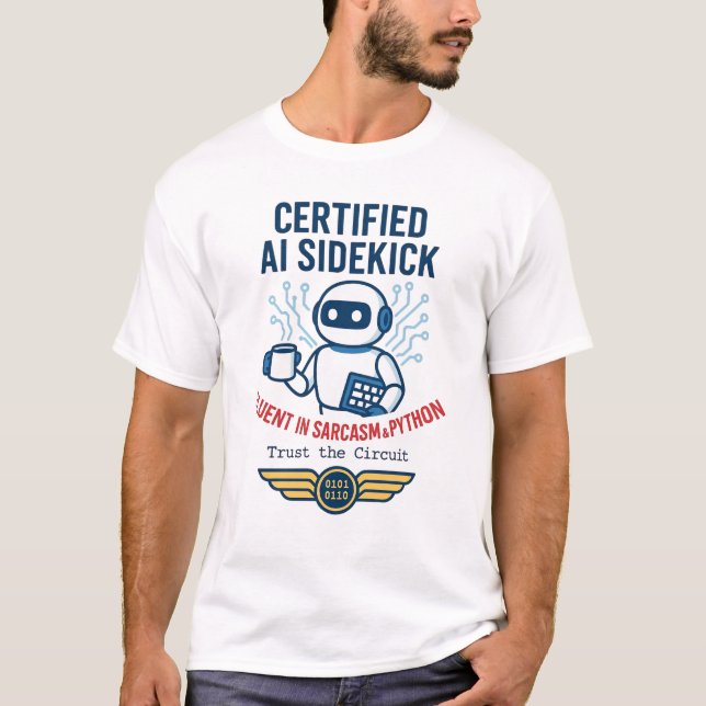 Artificial Intelligence Sidekick Funny Design T-Shirt (Front)