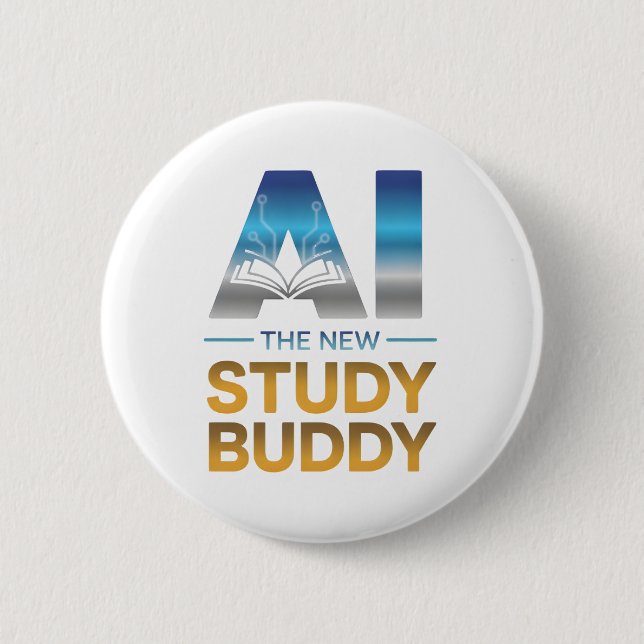Artificial Intelligence Study Buddy Design 2 Inch Round Button (Front)