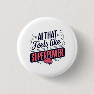 Artificial Intelligence Superpower Graphic 1 Inch Round Button